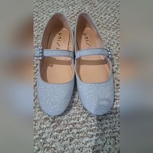 Women's Glittery And Rhinestone Mary Jane Shoes - Silver